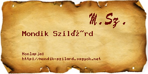 Mondik Szilárd névjegykártya