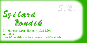 szilard mondik business card